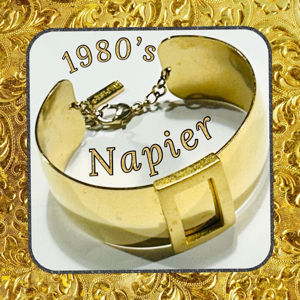 Signed Vintage 1980’s NAPIER Cuff Bracelet